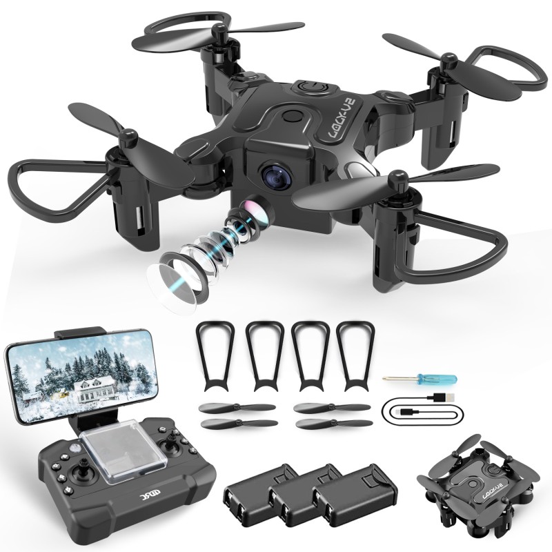 AU V2 Mini Drone Selfie WIFI FPV With HD Camera Foldable Arm RC Quadcopter Toy