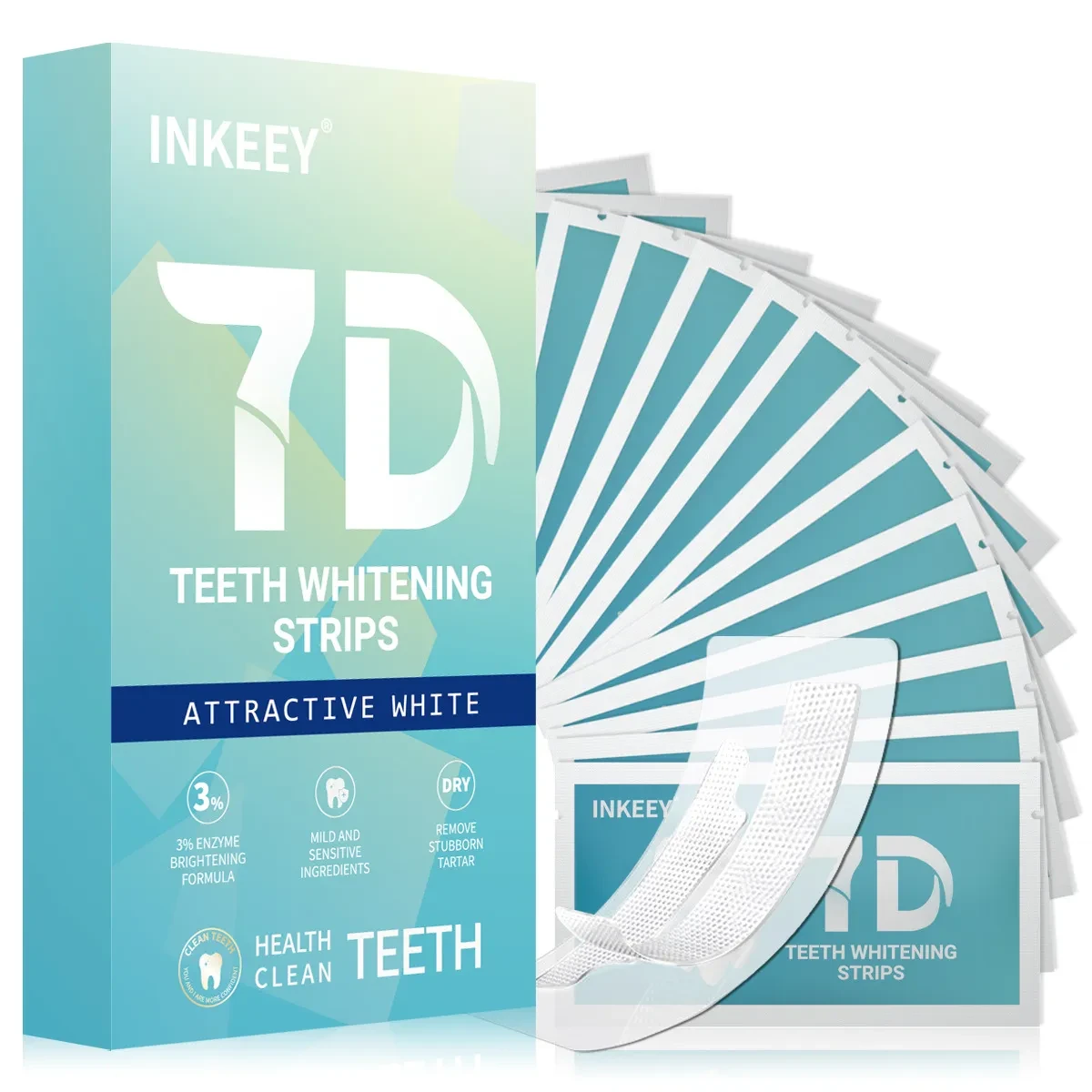 INKEEY 7D Teeth Whitening Strips  Attractive White
