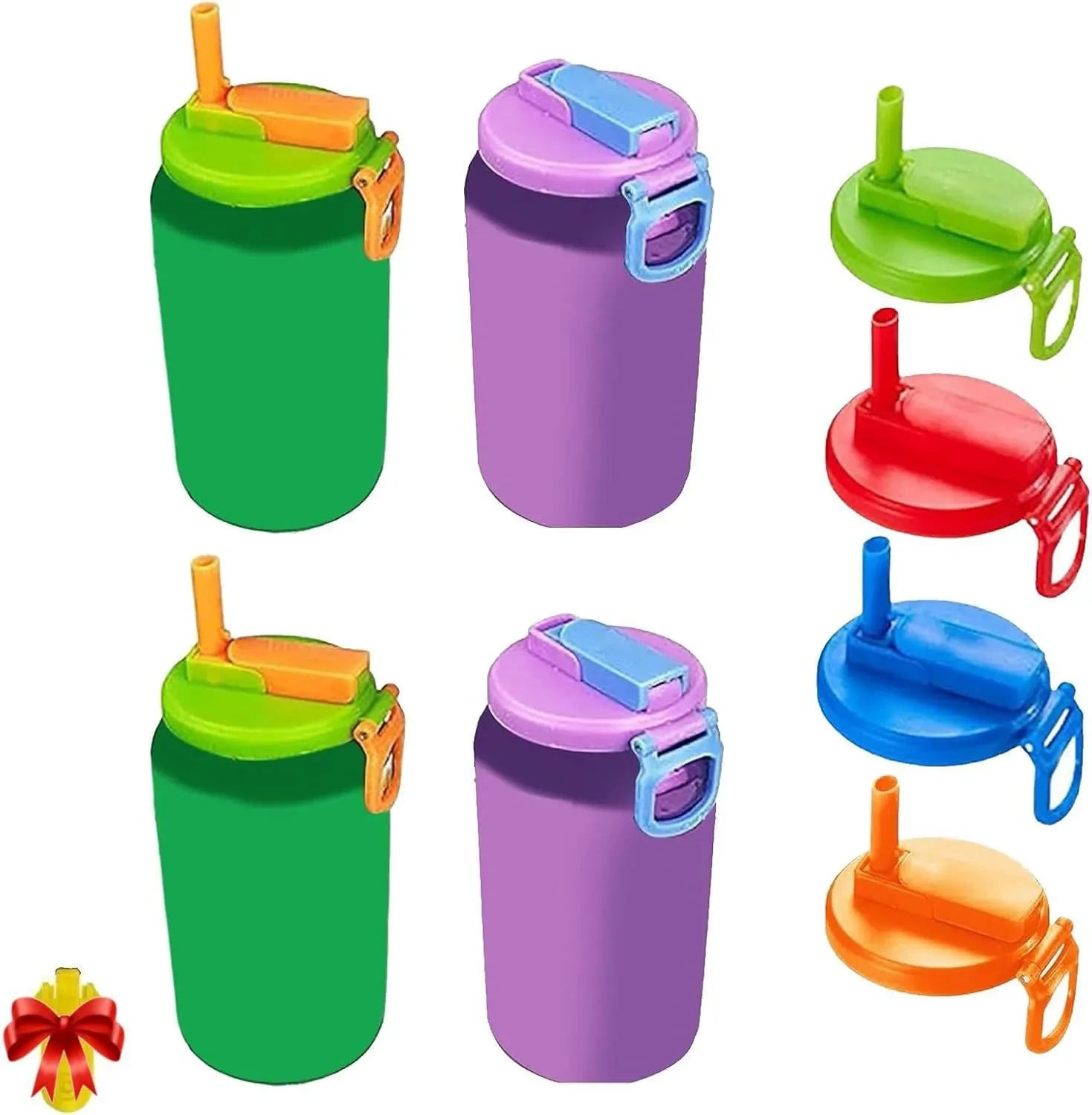 4-Pack Soda Can Lids with Straw