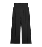 Wool Pleated High Waisted Buckle Trousers