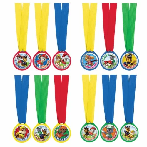 Paw Patrol Plastic Medallions - Pack of 12