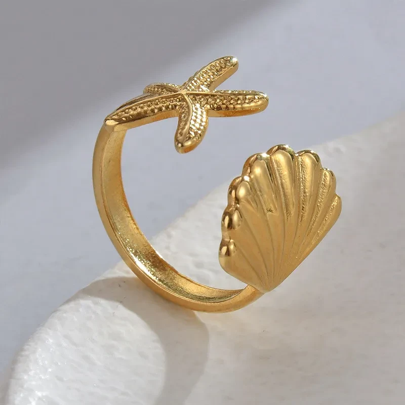 Ocean Series Starfish & Shell Ring