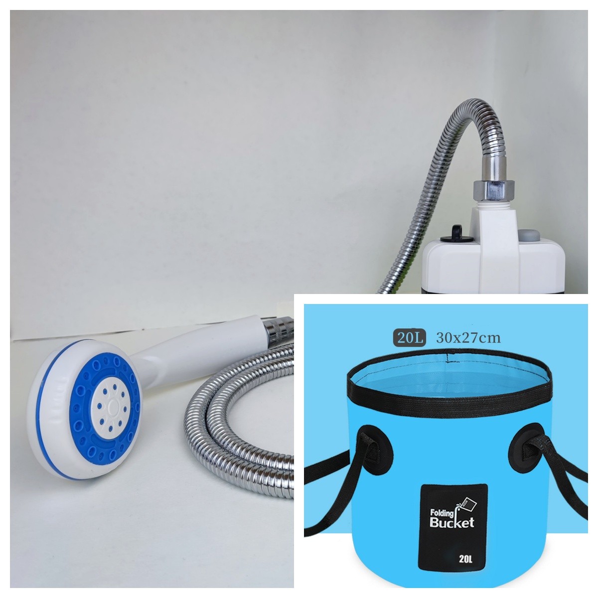 Portable Camping Shower Outdoor USB Rechargeable Electric Shower Pump