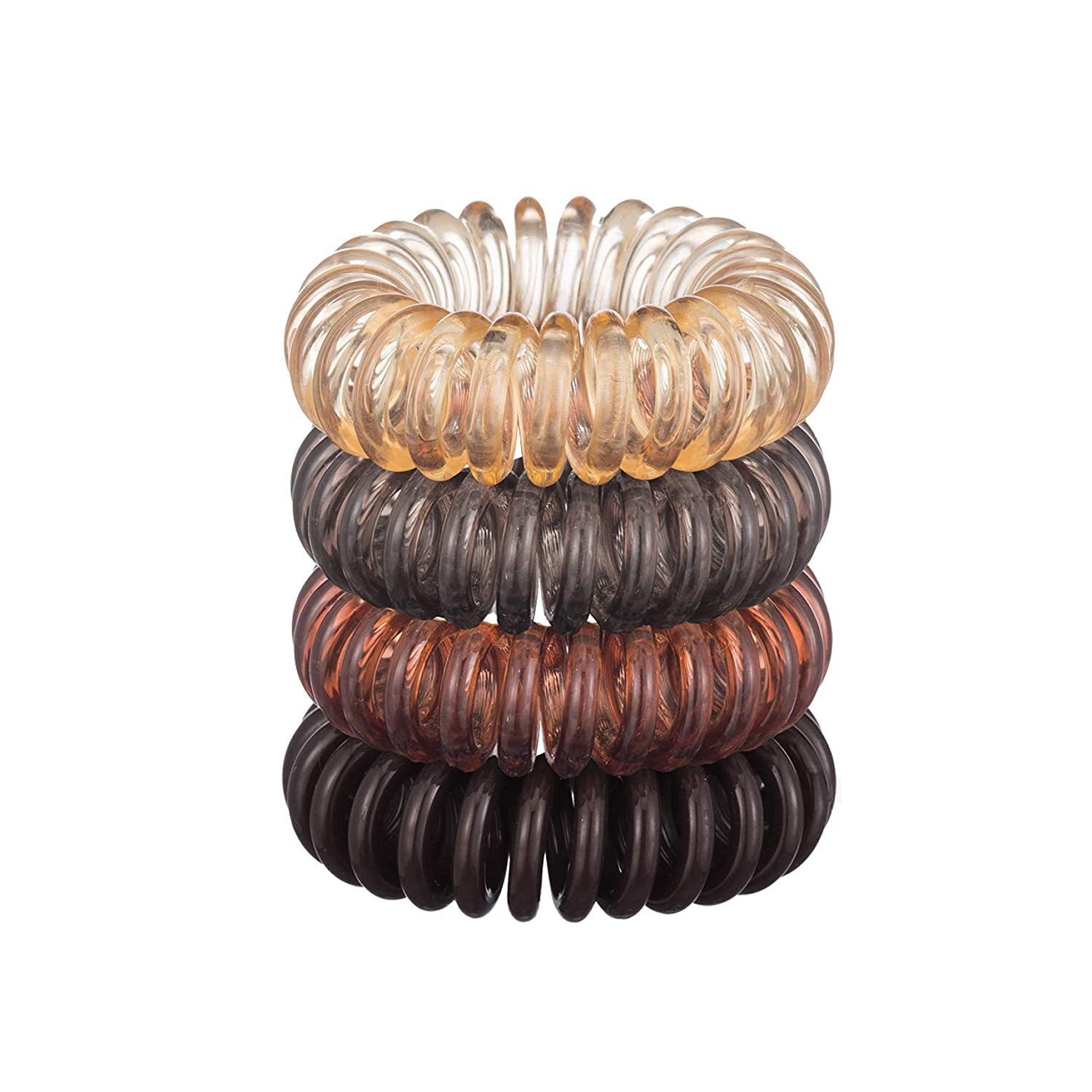 Brunette Spiral Hair Ties Set