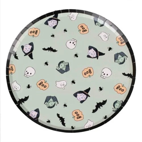 Boo Crew Vampire and Witch Halloween Party Paper Plates