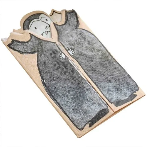 Boo Crew Vampire Shaped Halloween Paper Party Napkins - Pack of 16