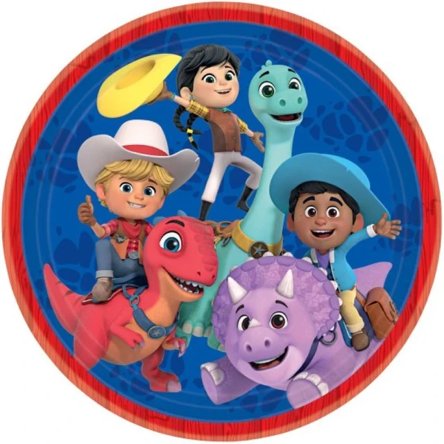 Dino Ranch 23cm Round Paper Plates - Set of 8