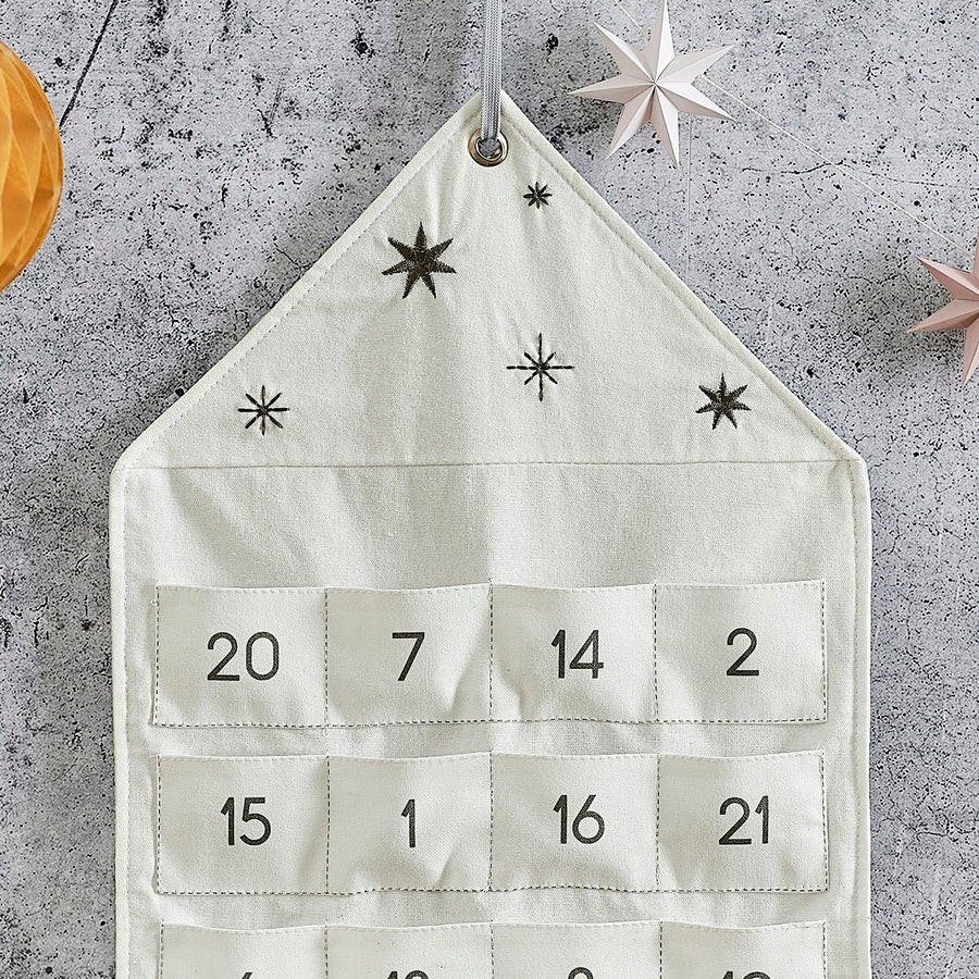 Fabric Advent Calendar - Cosy Copper with Wooden Star (68.8cm)