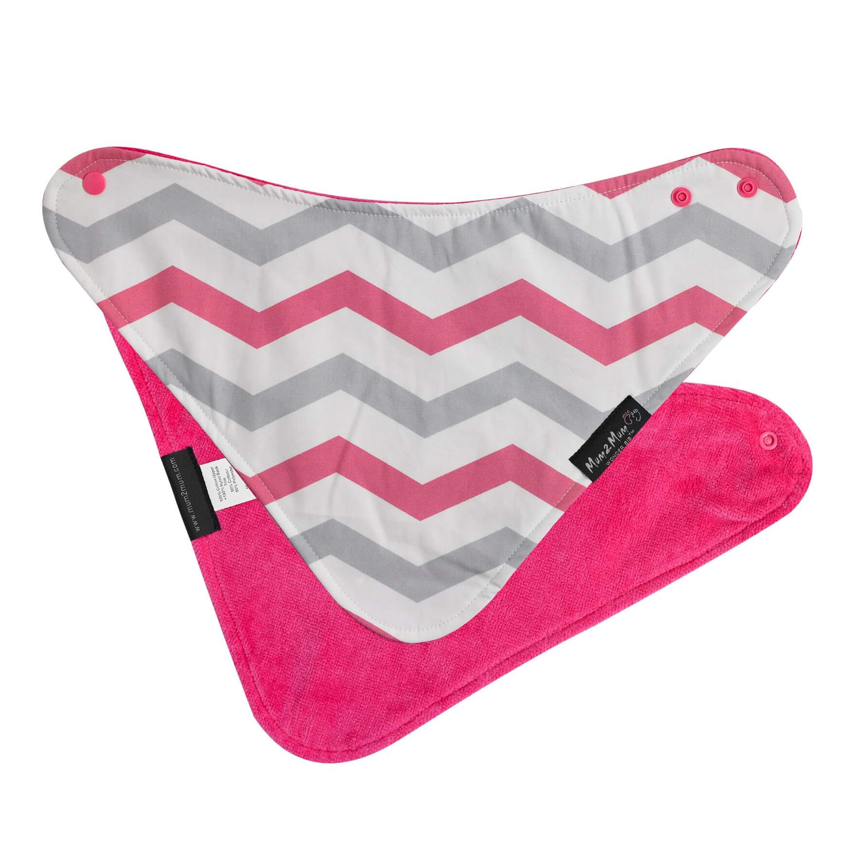 Bandana Bib | 4 Months to 3 Years | Chevron Pink