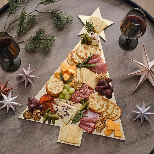 Cosy Copper Gold Christmas Tree Shaped Grazing Board