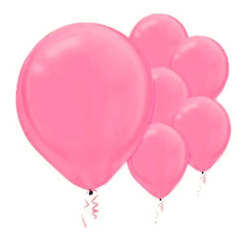 28cm Pearl Bright Pink Latex Balloons 72PK - Pack of 72