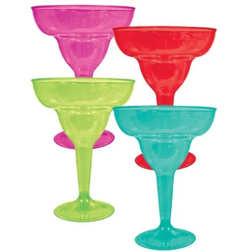 Margarita Glasses, Assorted Fiesta Colours, - Pack of 20