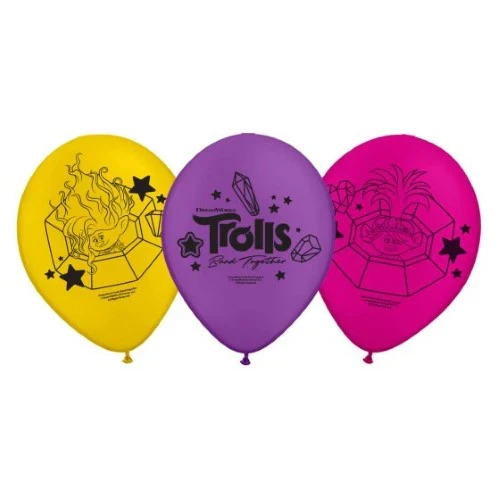 Trolls 3 Band Together 30cm Latex Balloon 6Pk - Pack of 6