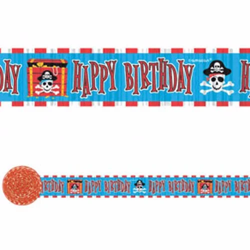 Crepe Streamer Pirate Party 'Happy Birthday'