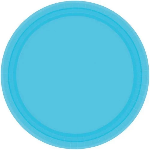 Round Paper Plates  Carib Blue - 9""/23cm (8 Units) - Pack of (8)