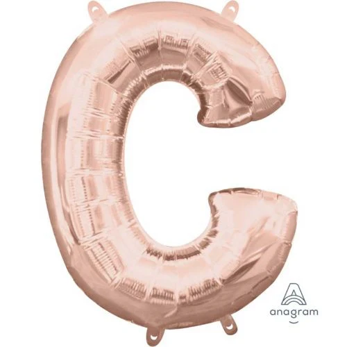 Foil Balloon - Letter C Rose Gold - 40cm