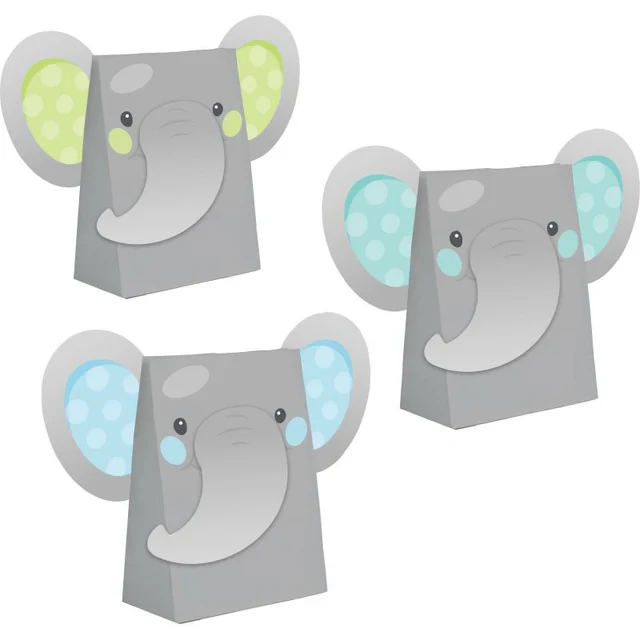 Enchanting Elephant Boy Paper Treat Bags & Attachments 18cm X 11cm (Pack of 8)