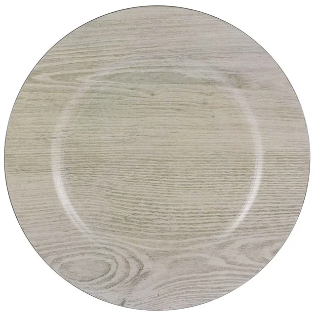 Premium Charger Plate - Printed Wood Grain (33cm)