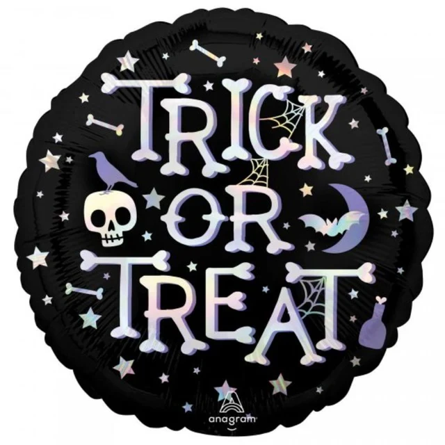 Balloon - 45cm Standard Holographic Iridescent Trick or Treat