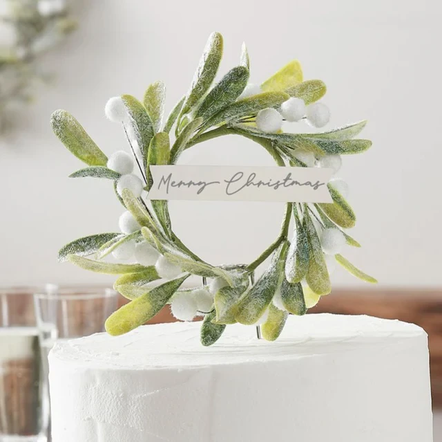 Snow Place Like Home - Christmas Mistletoe Cake Topper