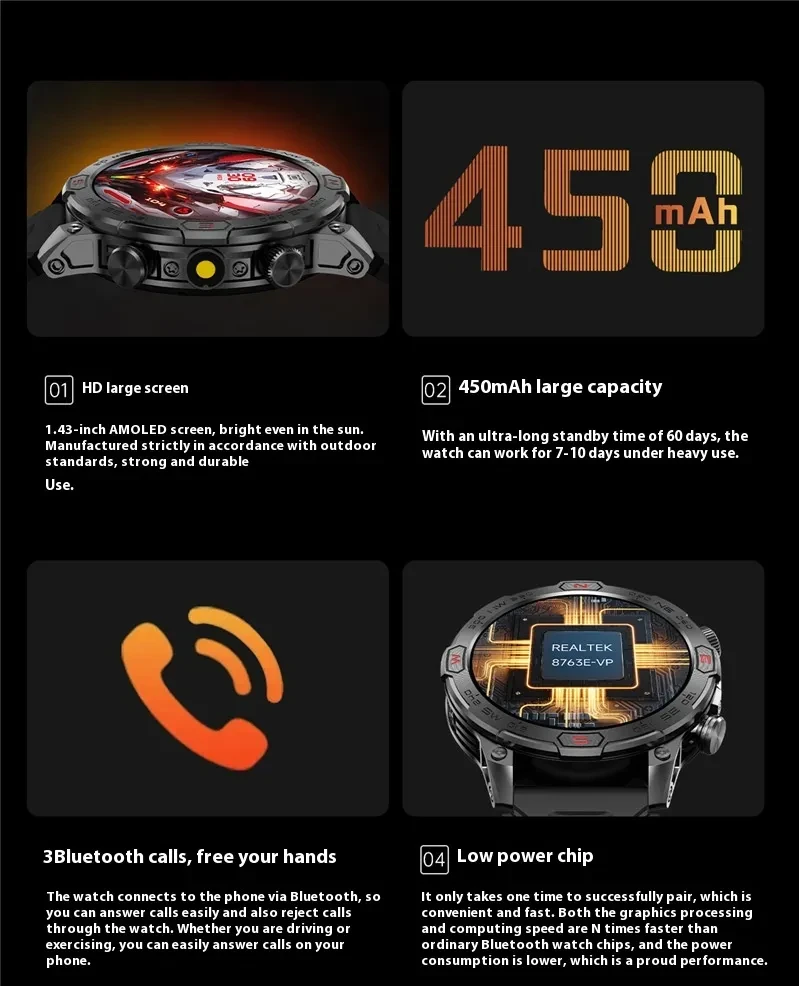 Sports Weather Forecast Calendar Timer Three-proof Sports Watch