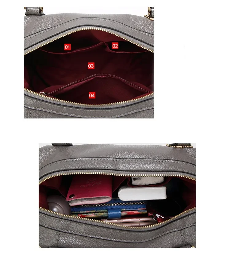 Fashion Boston Shoulder Bag Women's Handbags Retro Rivet Design Personalized Crossbody Bags