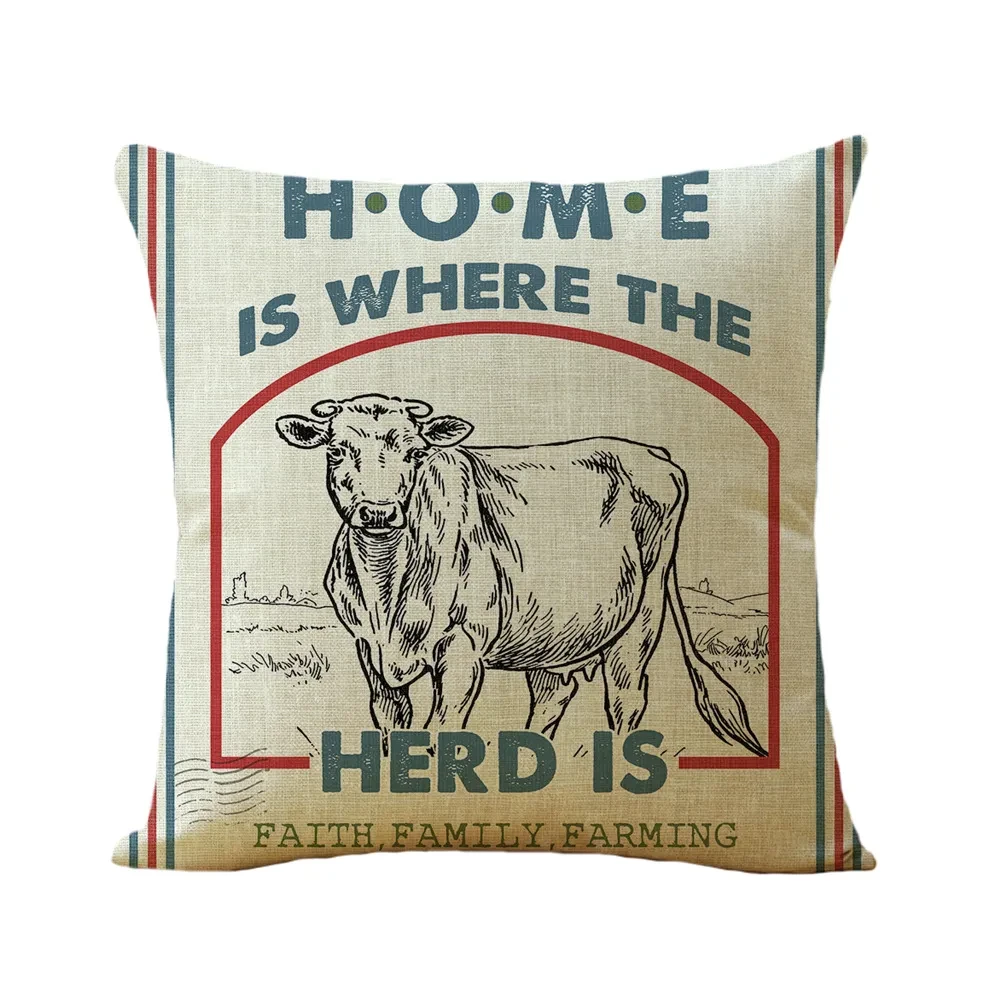 American Farm Style Car Sofa Linen Pillow