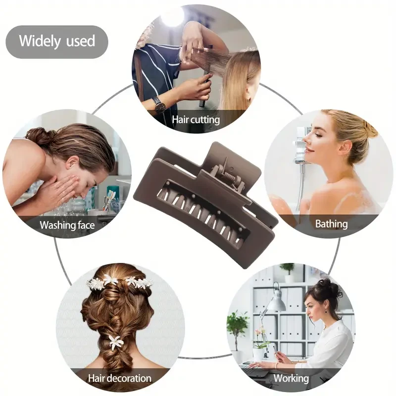 10pcs Matte Solid Color Flower Shaped Hair Claw Clips