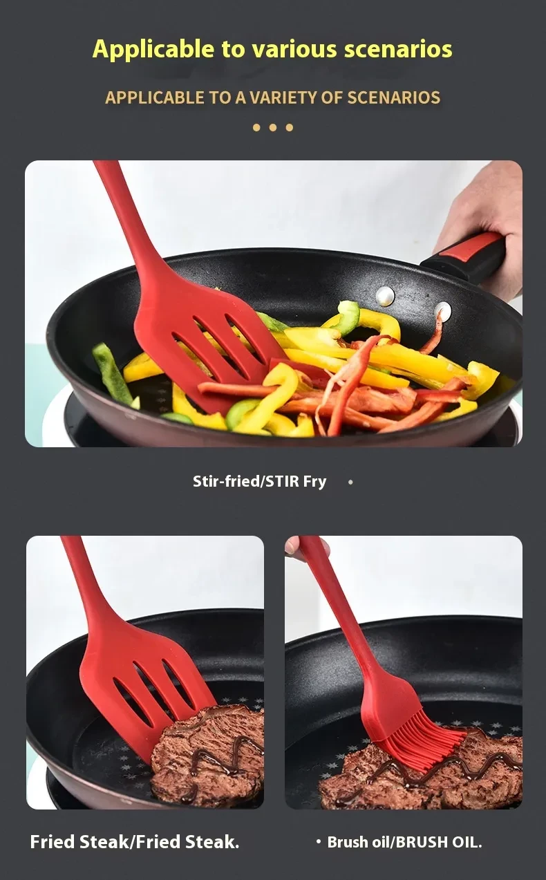 Silicone Baking Tool Five-piece High Temperature Resistant Silicone Scraper Brush