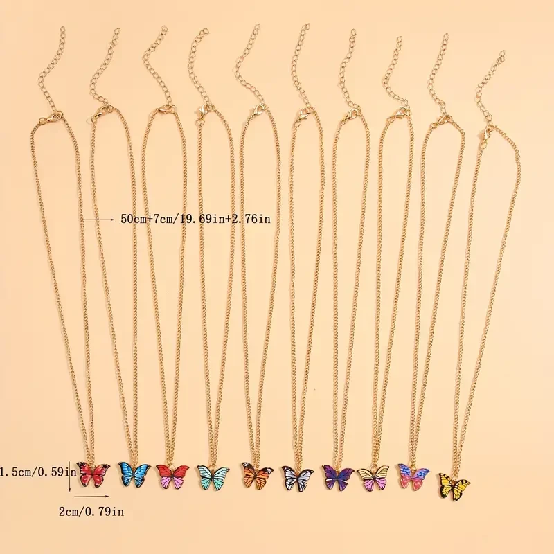 5-10 PCS Colorful Butterfly Pendant