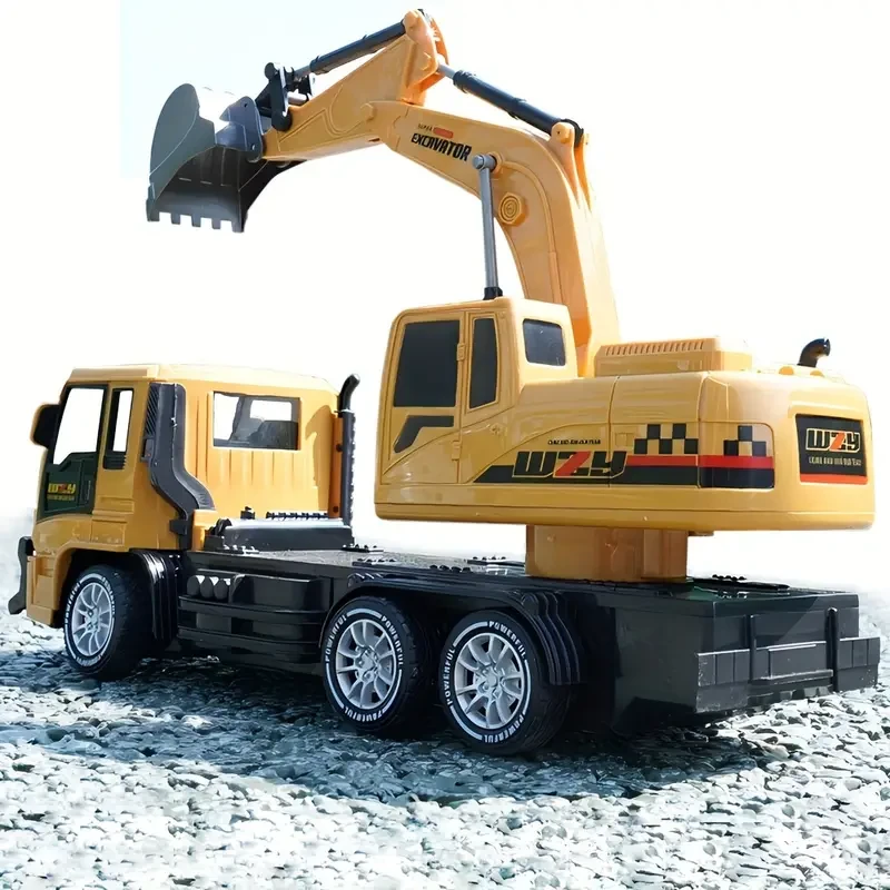 10 Channel Remote Control Digging Engineering Vehicle - Realistic RC Construction Excavator