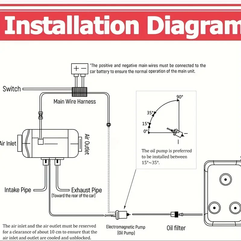 12V 2KW Diesel Air Heater with Tank, LCD, Remote Control Thermostat for Caravan, RV, and Parking