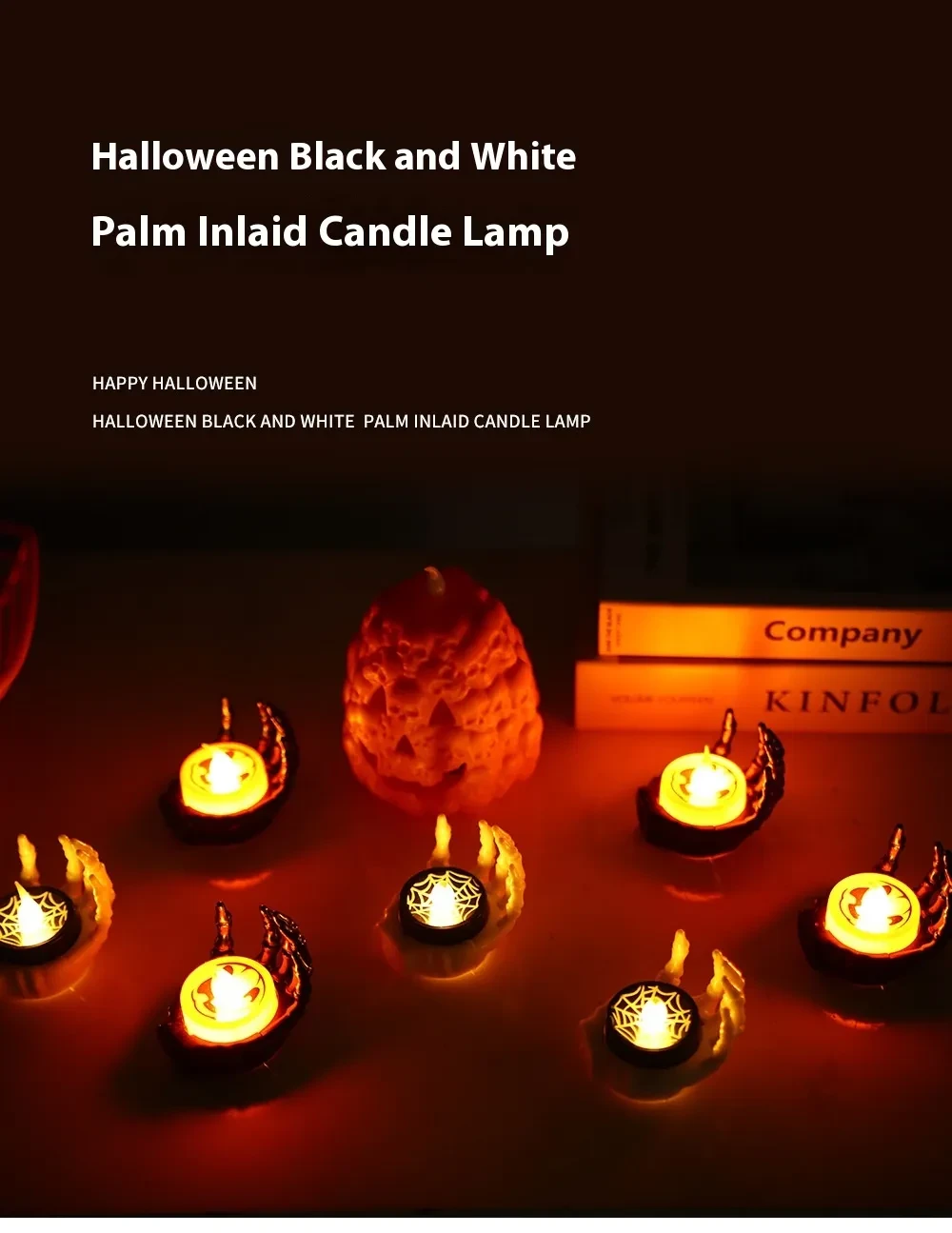 Halloween Small Night Lamp LED Electronic Luminous Decorative Palm Candle Light