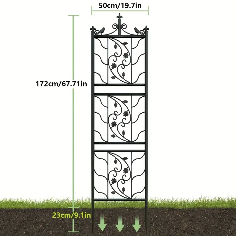 6 Panels 195cm Tall Metal Garden Trellis Fencing