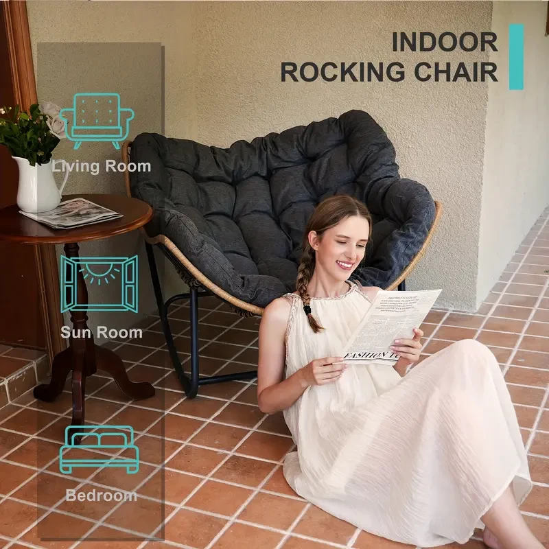 Outdoor Patio Rocking Chair - Royal Papasan with Cushion