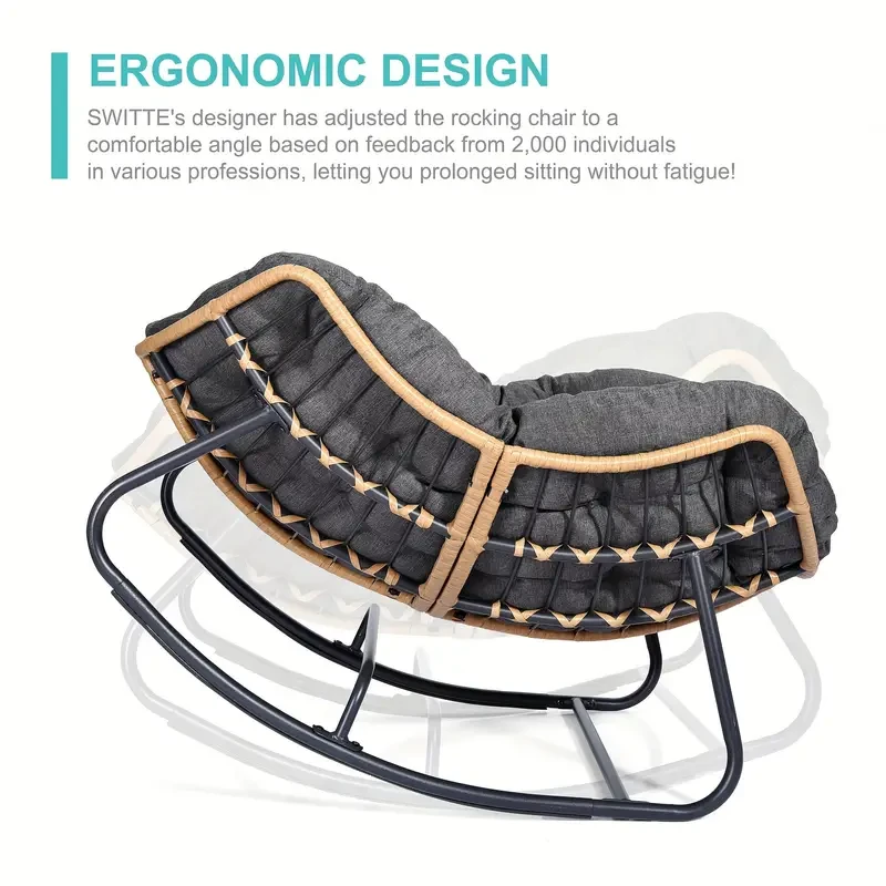 Outdoor Patio Rocking Chair - Royal Papasan with Cushion