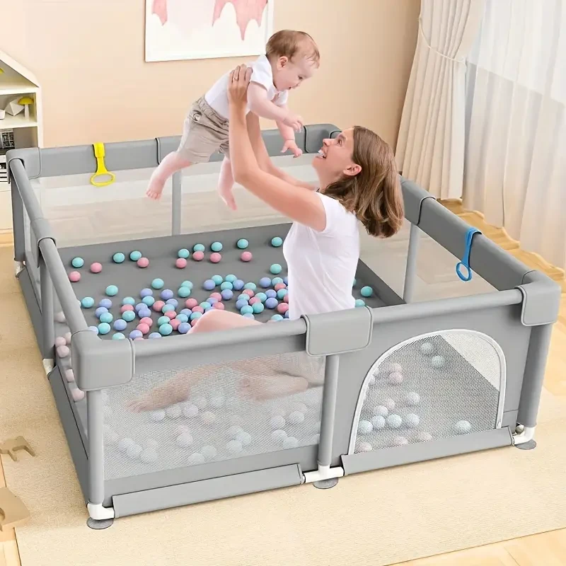 120x120cm Square Game Fence - Home Safety Play Pool