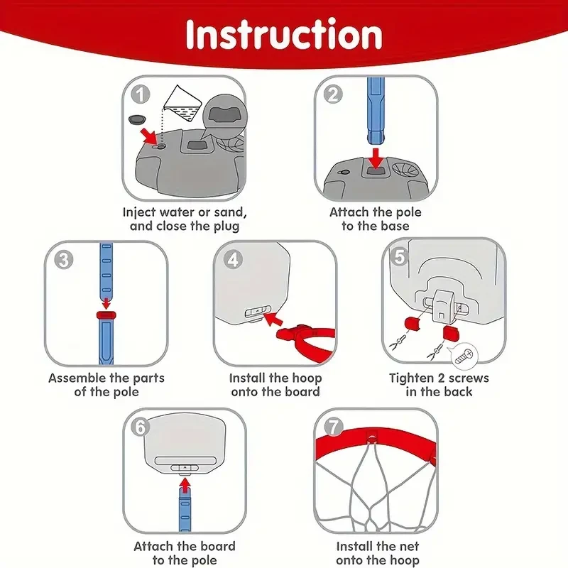 Mquduo Mini Basketball Set - Adjustable Hoop with 4 Balls