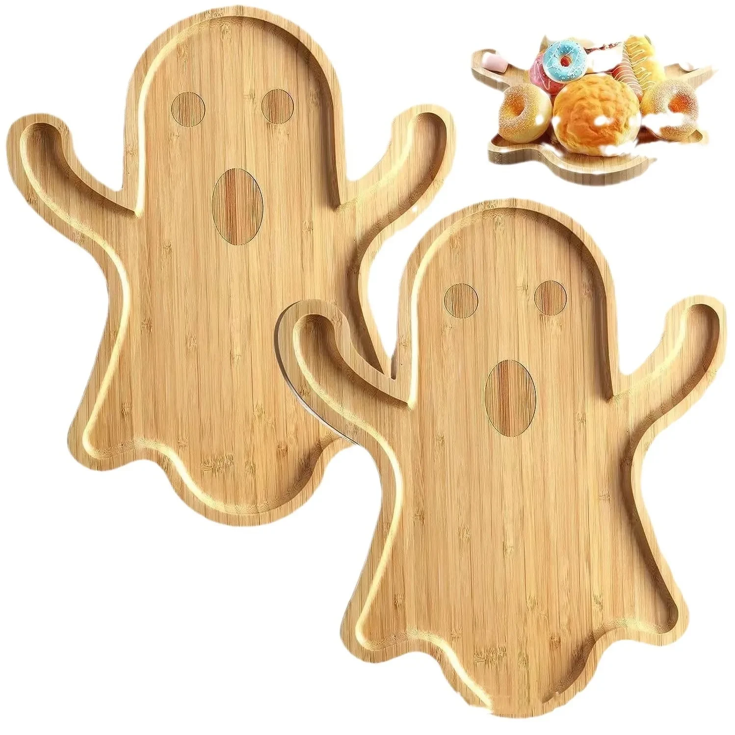 Halloween Ghost Wood Pan Plates