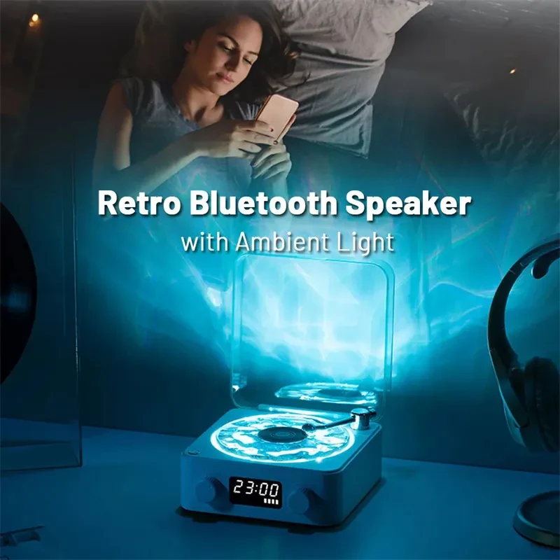 Retro Turntable Speaker Wireless Bluetooth 5.0