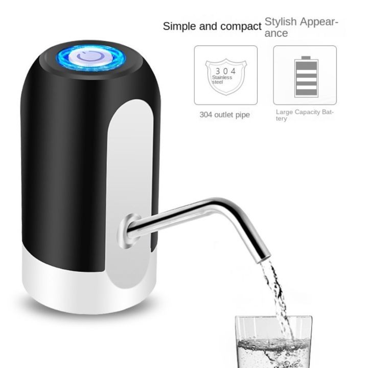 1pcWhite/Black Water Bottle Pump USB Charging Auto Switch Drinking Dispenser Charging One Click Auto Switch Drink Pump Dispenser
