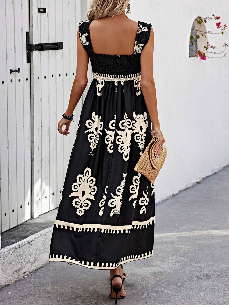 Cool Print Sleeveless Maxi Dress