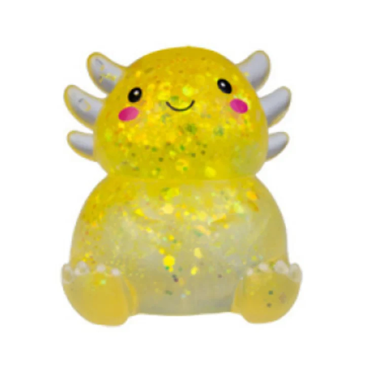 Jelly Glitter Axolotl Squishy Toy