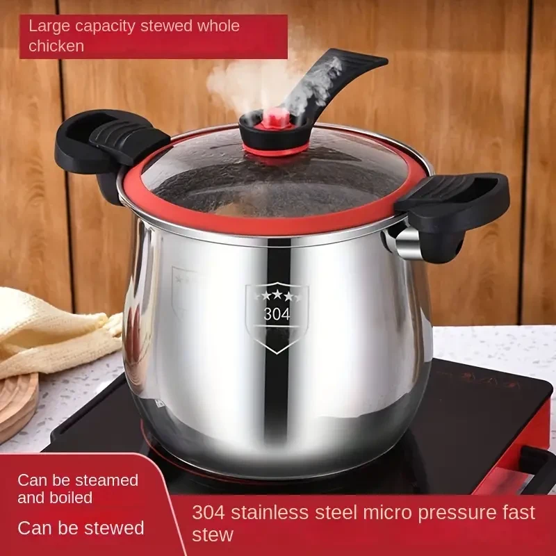 Premium 304 Stainless Steel Pressure Cooker - Non-Stick PREMIUM 304 STAINLESS STEEL PRESSURE COOKER - NON-STICK Large Capacity Soup