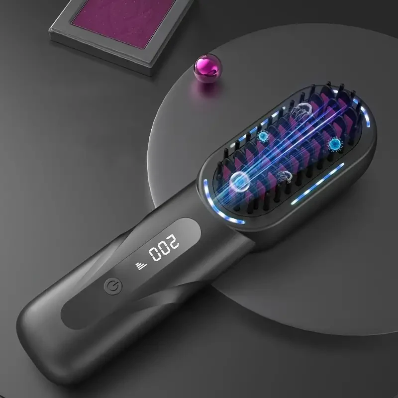 Portable Styling Comb For Wireless Straight Hair Without Damaging Hair, USB Rechargeable Straight Hair Tool For Home Use.