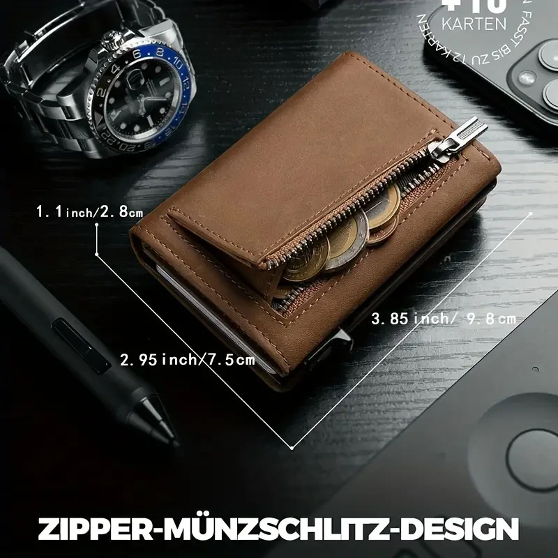 Vintage-Style Slim Mens Microfiber Leather Wallet