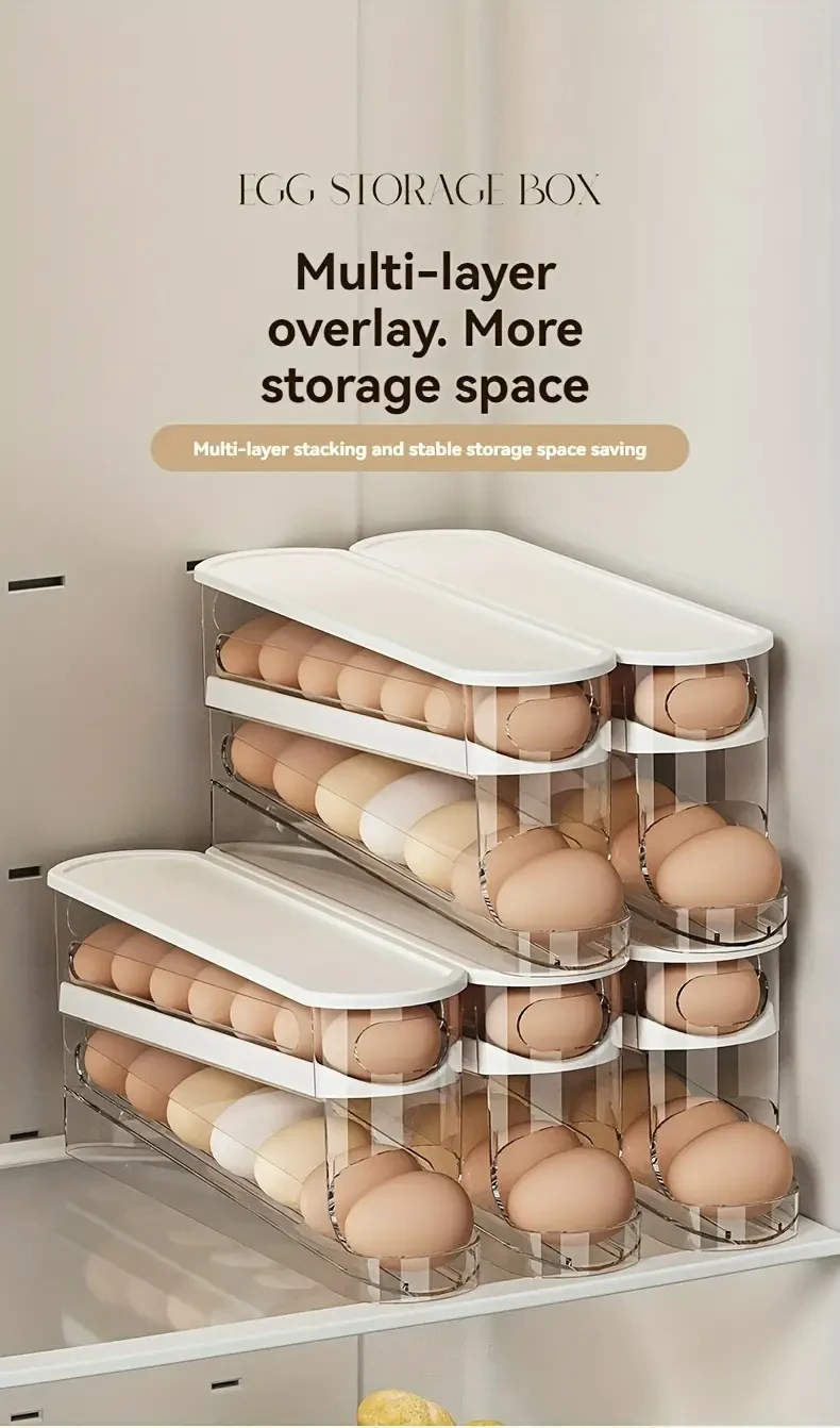 Space-Saving Rolling Egg Storage Box