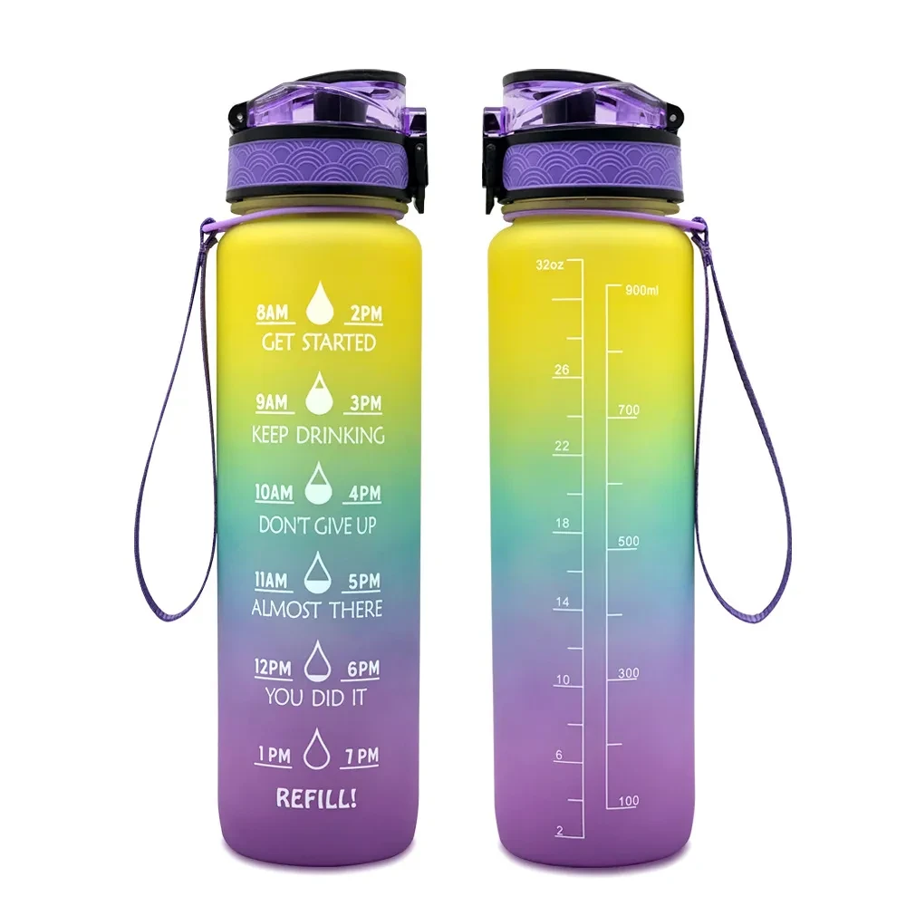 1L Tritan Water Bottle With Time Marker