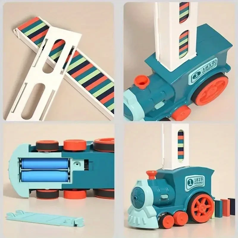 Domino Electric Train Building And Stacking Toy Blocks Domino Set, As Halloween Gift