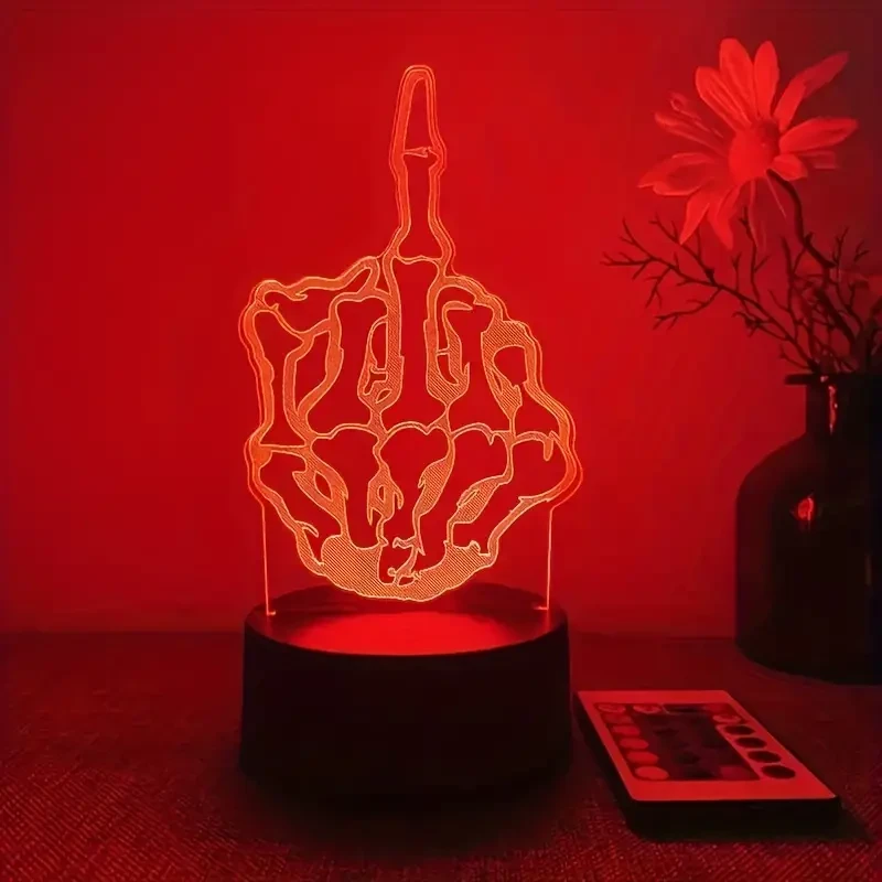 Novelty 3D Night Light with 16 Colors & Remote Control